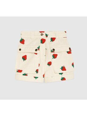 NWT GUCCI Shorts Cotton Twill Strawberry Sz 26 100% Authentic Women’s